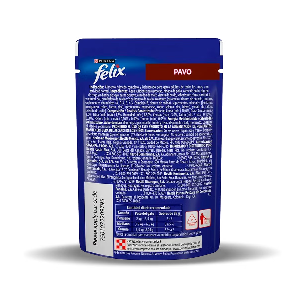 Alimento Húmedo Felix Pavo