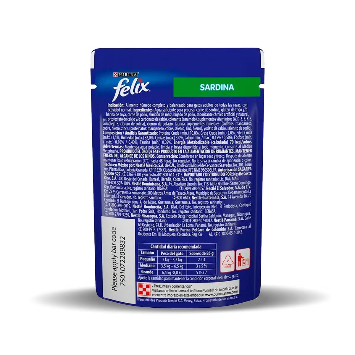 Alimento Húmedo Felix Sardina