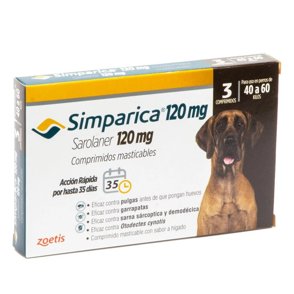 Antiparasitario Simparica (40 a 60 kg) 3 Comprimidos Masticables