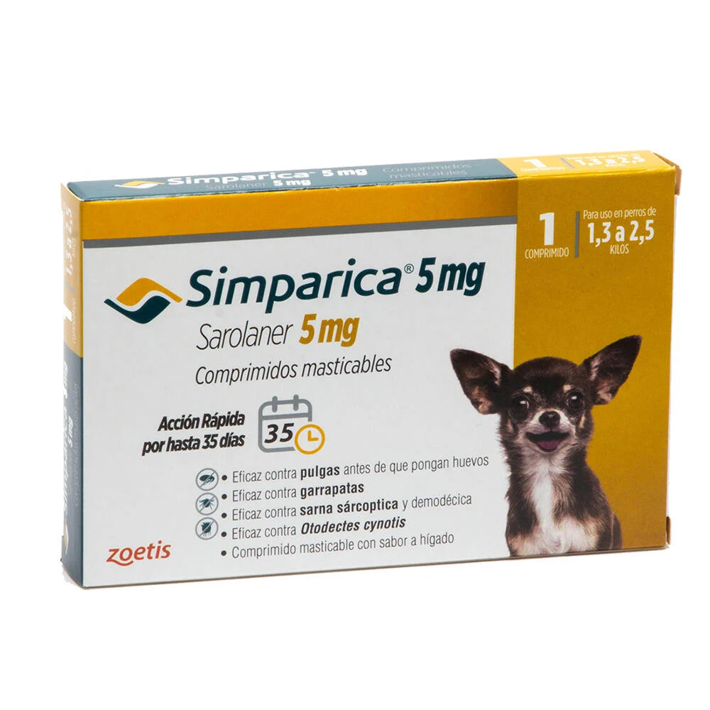 Antiparasitario Simparica (1,3 a 2,5 kg) 1 Comprimido Masticable