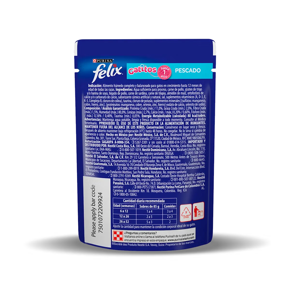 Alimento Húmedo Felix Gatito Pescado