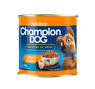 Alimento húmedo perro 315 gr Pollo Champion Dog