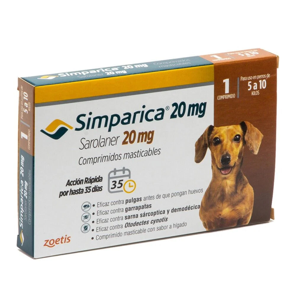 Antiparasitario Simparica (5 a 10 kg) 1 Comprimido Masticable