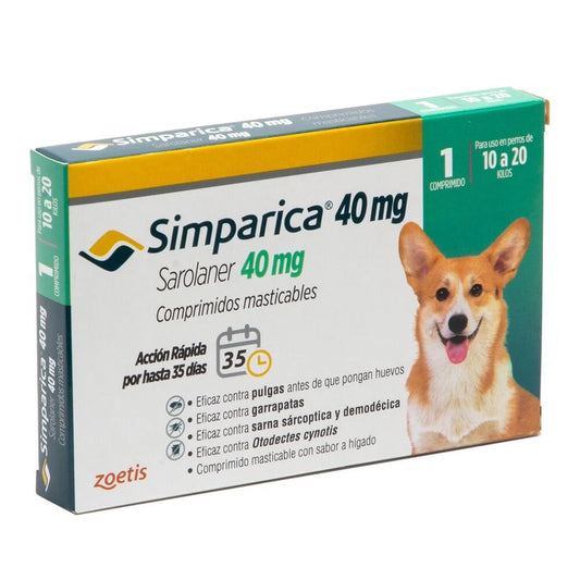 Antiparasitario Simparica (10 a 20 kg) 1 Comprimido Masticable