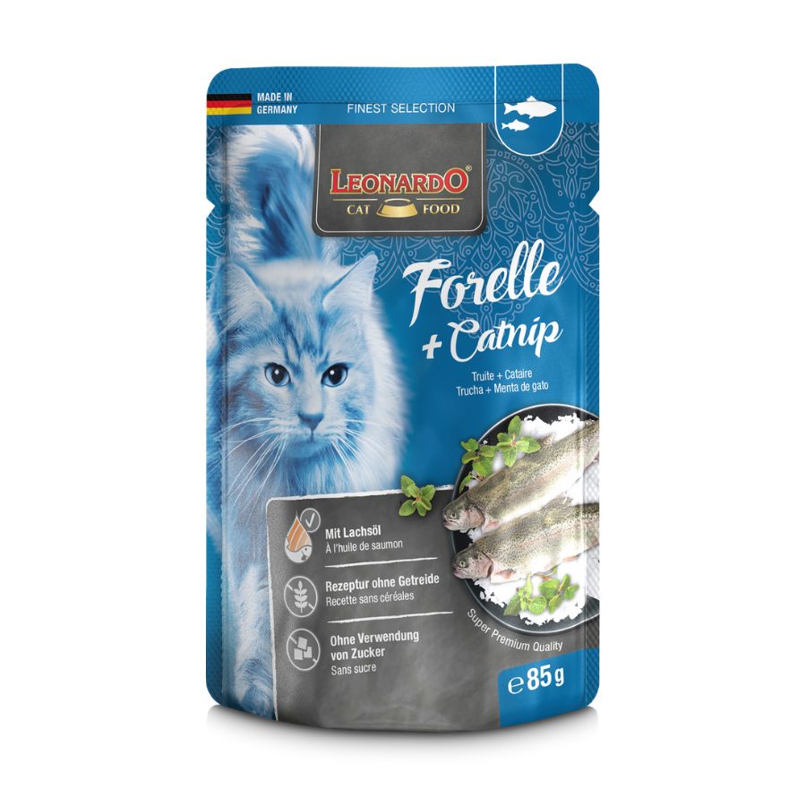 Pouch Trucha y Hierba gatera alimento húmedo para gatos 85 GR