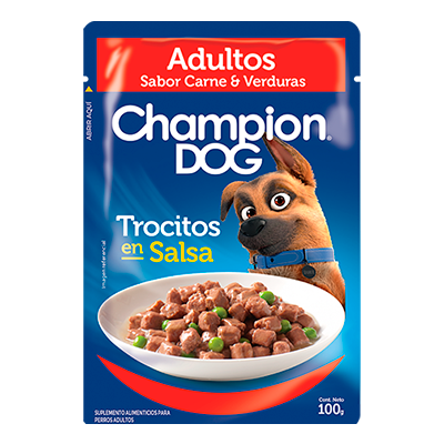 Pouch Champion Adulto Carne y Verduras 100grs